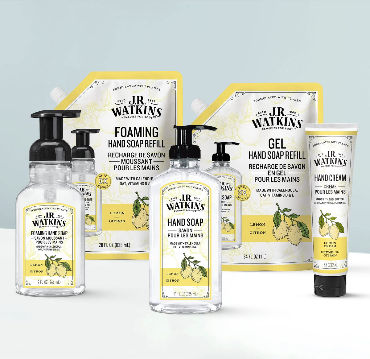 J.R. Watkins bottle on bathroom counter showing attractive display and convenience