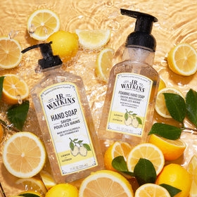 J.R. Watkins label detail highlighting ingredient callouts and clean formula
