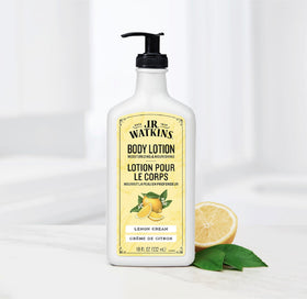 J.R. Watkins lotion texture swipe displaying creamy, fast-absorbing finish