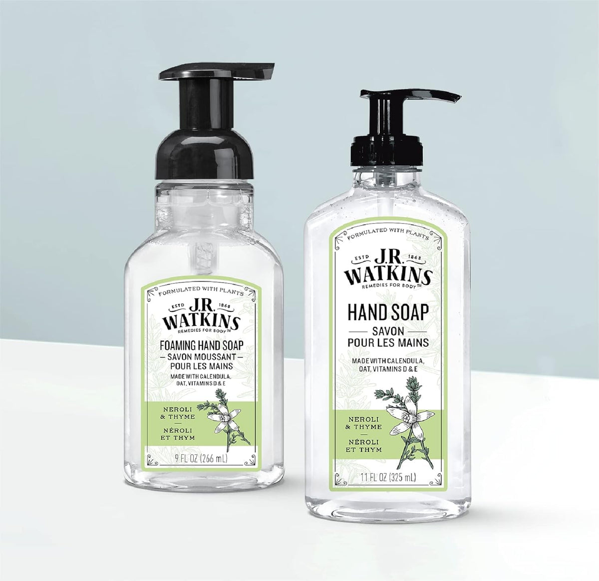 J.R. Watkins close-up of airy foam texture demonstrating gentle, non-drying cleanse benefit