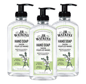 J.R. Watkins front packaging showing three bottles and soothing scent