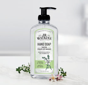 J.R. Watkins in use at kitchen sink illustrating effective grease removal