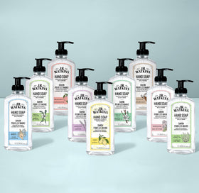 J.R. Watkins label close-up showing plant-based ingredients and cruelty-free pledge