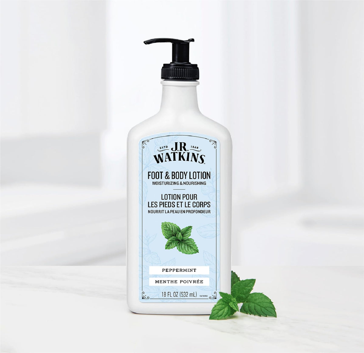 J.R. Watkins lotion texture close-up illustrating fast-absorbing cream