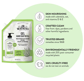 J.R. Watkins refill pouch spout close-up for easy spill-free pouring