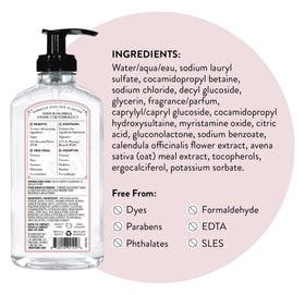 J.R. Watkins bottle on bathroom vanity suggesting a spa-like, refreshing hand wash