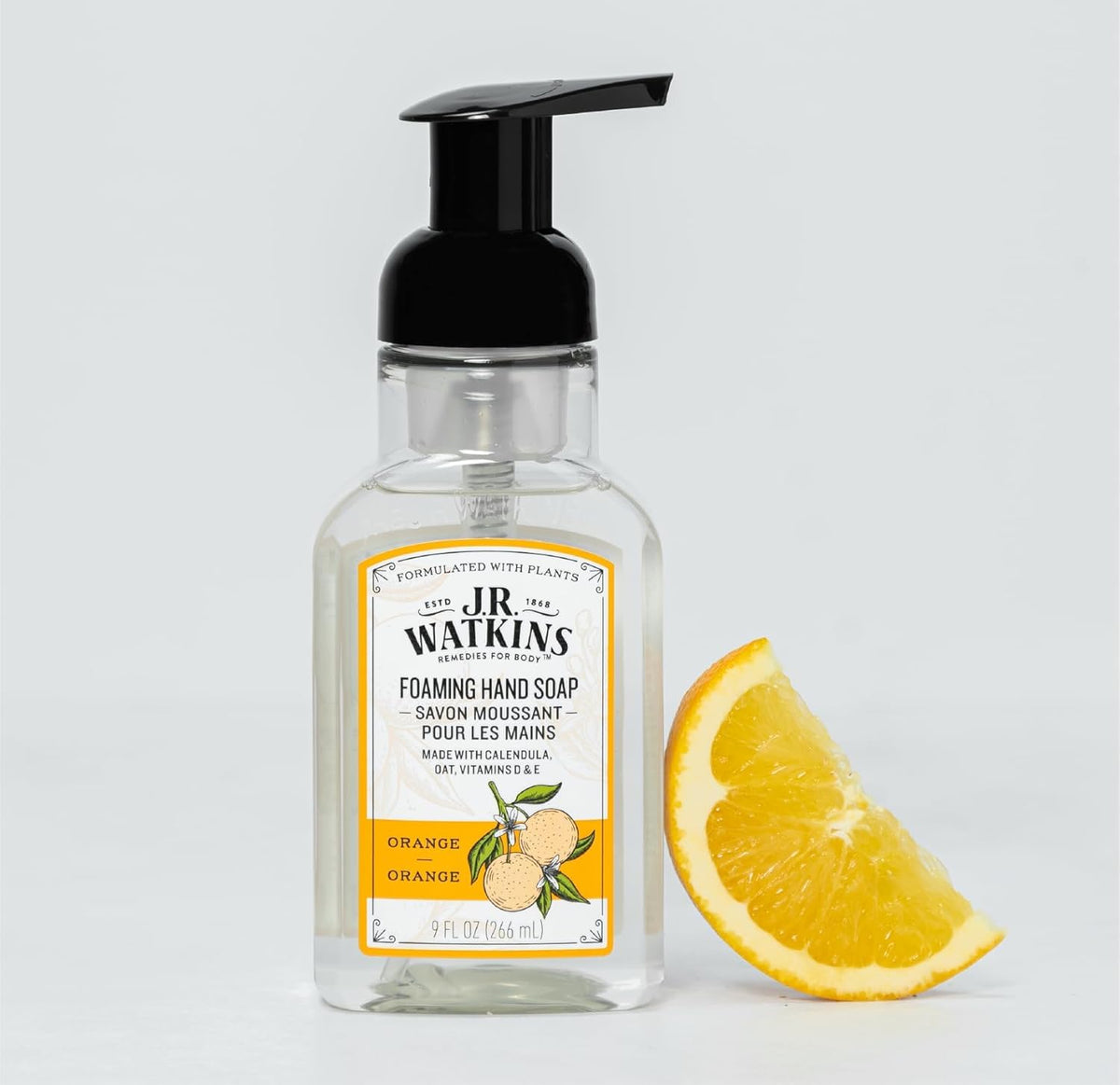 J.R. Watkins three-pack scale comparison showing value and size at sink