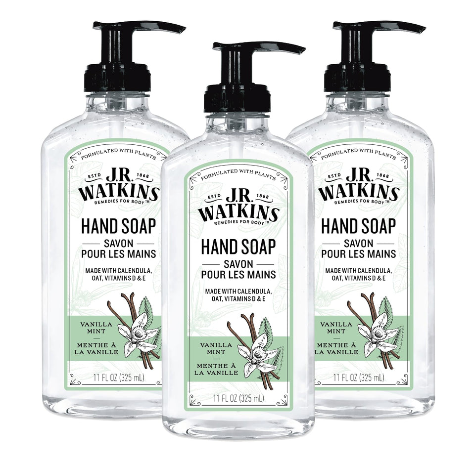 J.R. Watkins front packaging showing bottle and scent for tidy sinks