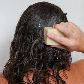 J·R·LIGGETT'S close-up bar texture producing lather, gentle cleansing benefit