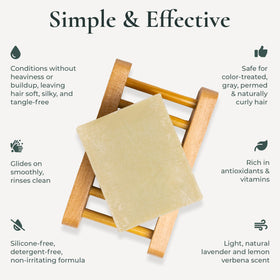 J·R·LIGGETT'S conditioner bar held in hand shows compact travel-ready size