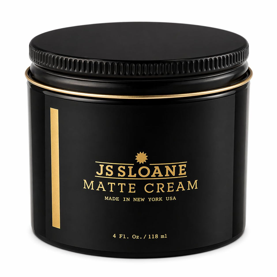 JS Sloane jar front view showing clean matte packaging and grooming appeal