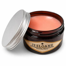 JS Sloane open tin close-up showing smooth pomade texture for easy application