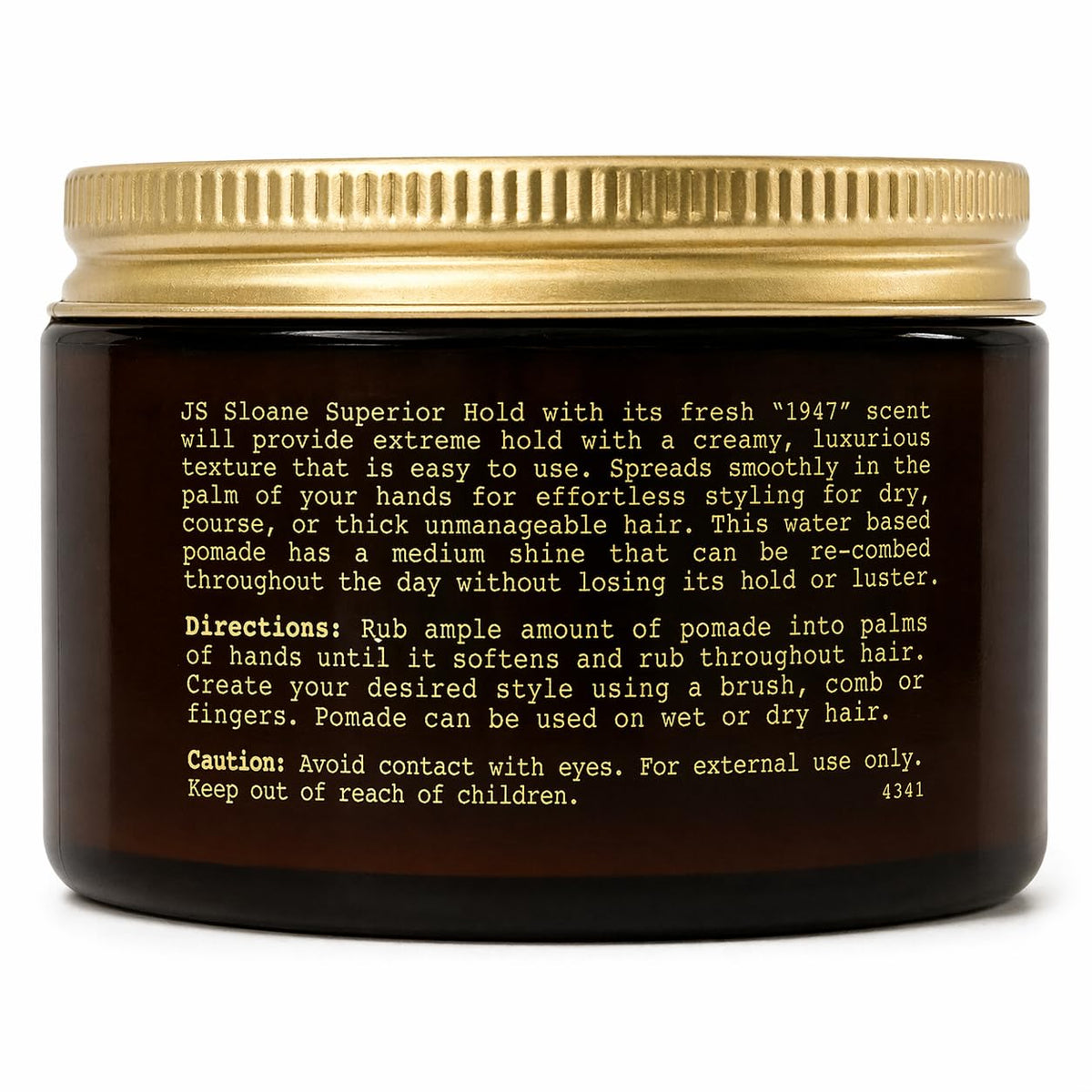 JS Sloane label close-up showing ingredients and directions, provides informed-use benefit