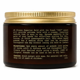 JS Sloane label close-up showing ingredients and directions, provides informed-use benefit