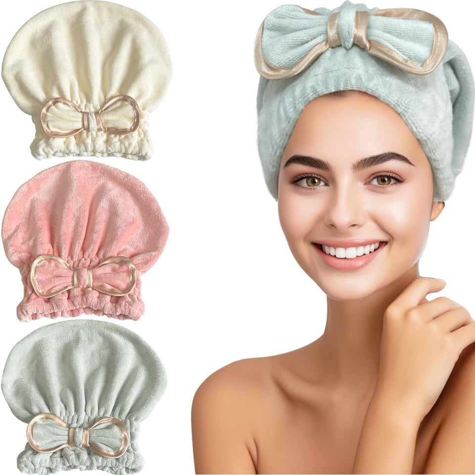 Jseng front packaging showing three towel caps and fast-dry benefit