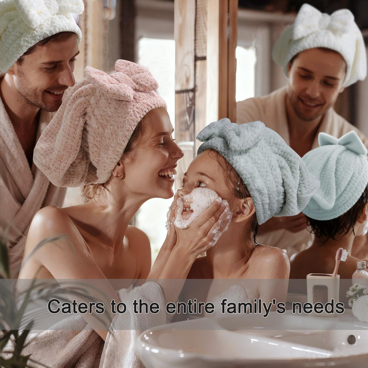 Woman wearing Jseng cap while doing skincare showing hands-free convenience