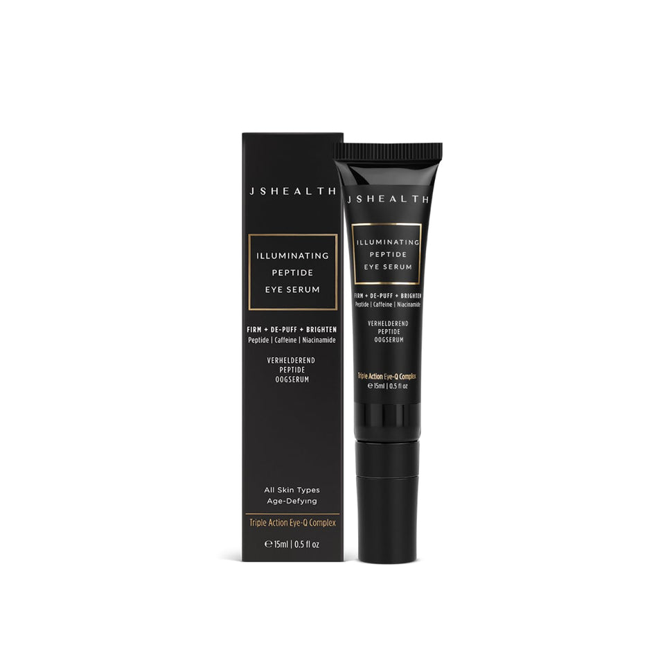 JSHealth front packaging showing bottle and box, communicates clean skincare