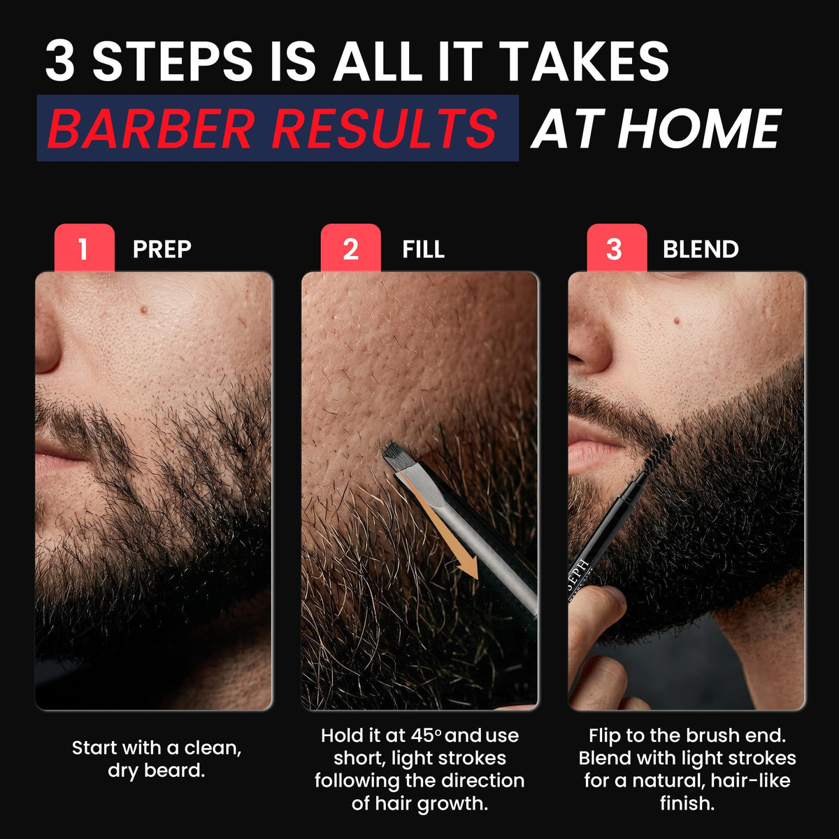 Joseph Signature Line pencil tip creating hairlike strokes to fill gaps
