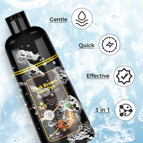 JUANCHI applying shampoo in shower showing easy application and gray coverage benefit