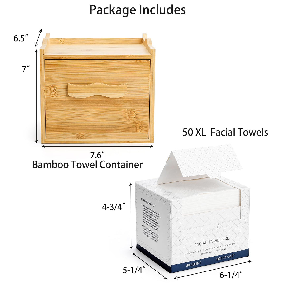 jucoan pack of 50 xl disposable face towels displayed to show size and softness