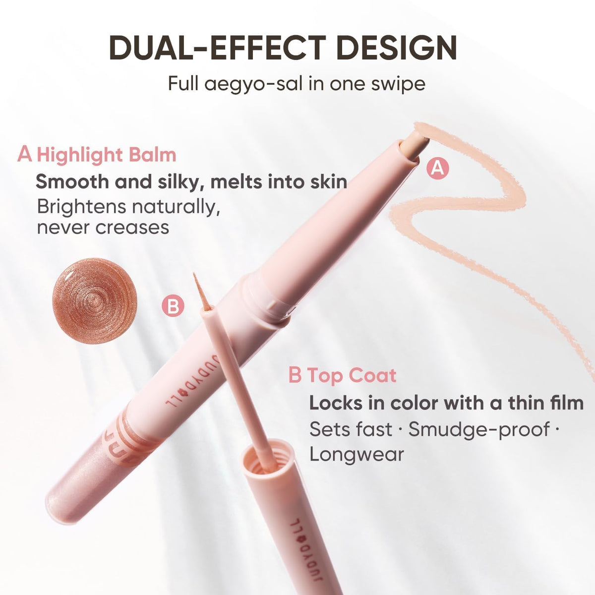 JUDYDOLL lifestyle image of model applying pencil for brighter eyes