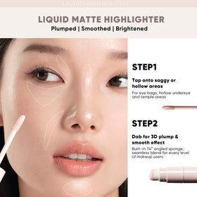 JUDYDOLL applied on cheekbone showing lifted sculpt and luminous glow