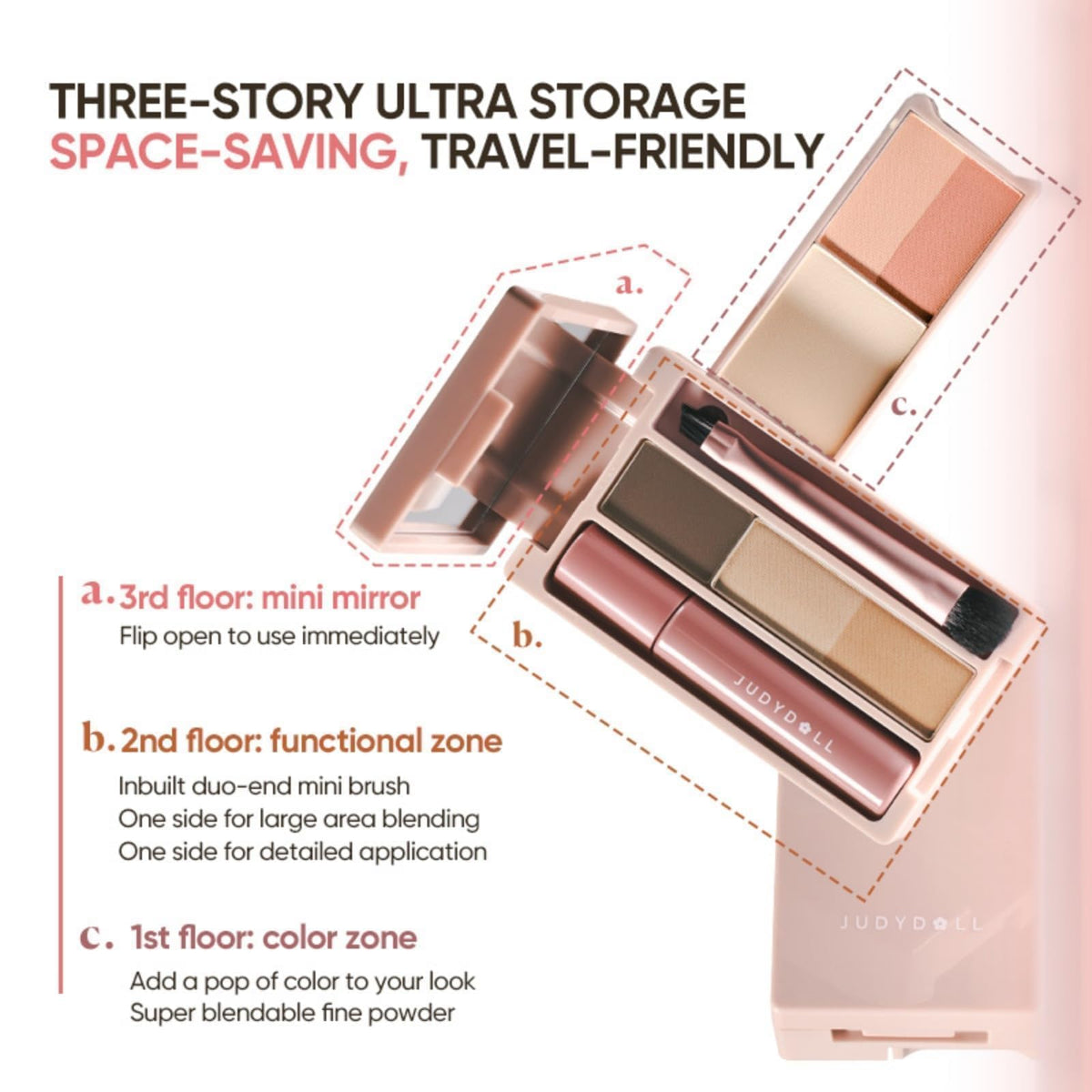 JUDYDOLL brow and contour zone showing natural definition and sculpting benefit