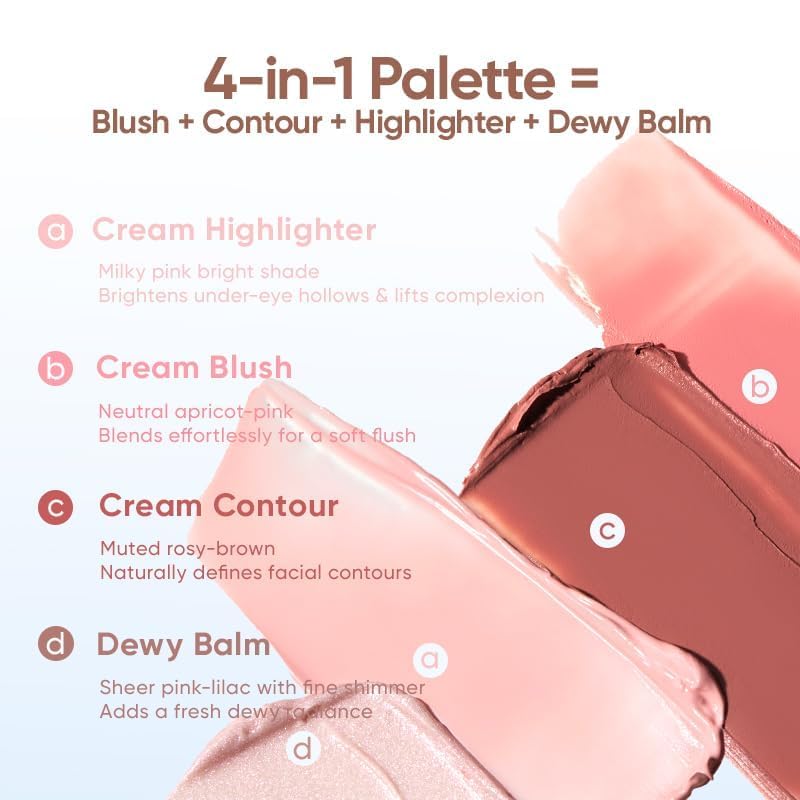 JUDYDOLL blush cream close-up showing buildable rosy pigment and blend