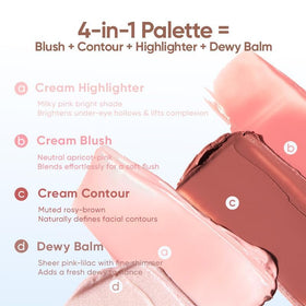 JUDYDOLL blush cream close-up showing buildable rosy pigment and blend