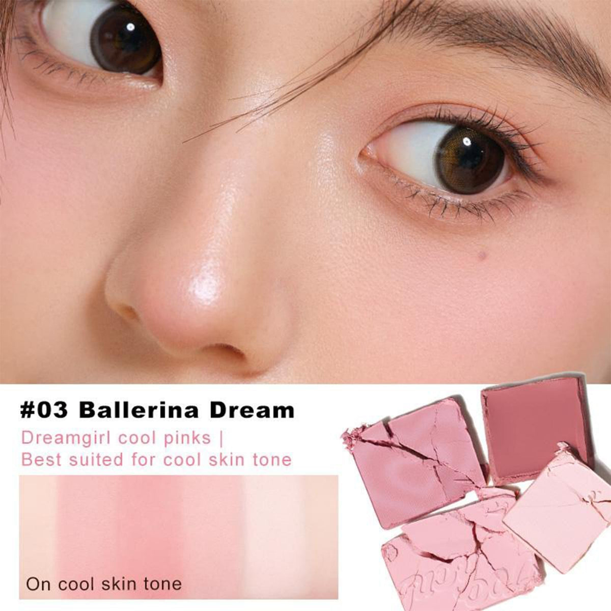 JUDYDOLL highlighter cream texture swatched to show luminous blendability