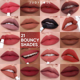 JUDYDOLL before and after lips showing line blurring and hydrated matte benefit
