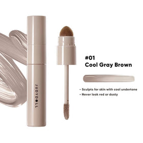 JUDYDOLL dual brushes close-up showing pointed and angled tips for precise application
