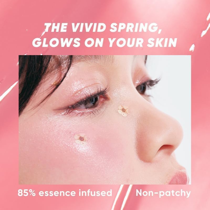JUDYDOLL puff dabbing balm onto cheek demonstrating controlled, buildable color benefit