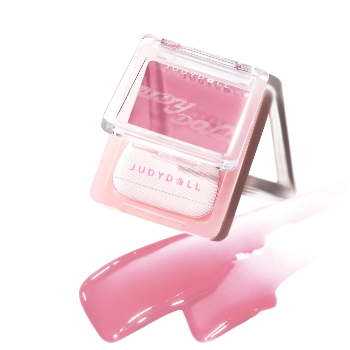 JUDYDOLL front view of open balm showing product—hydrating sheen benefits