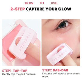 JUDYDOLL model wearing Spring Blossom on cheeks showing natural dewy glow