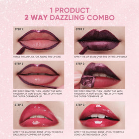 JUDYDOLL lifestyle evening look showing worn duo for hydrated, glossy lips