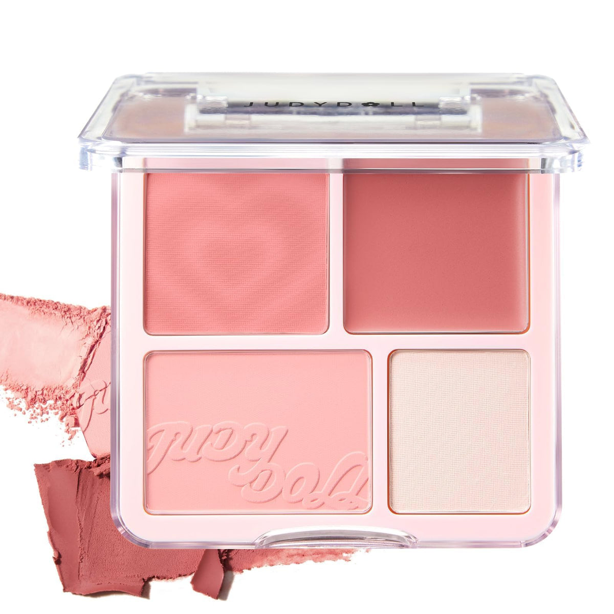 JUDYDOLL front-open palette showing four pans for easy travel glow