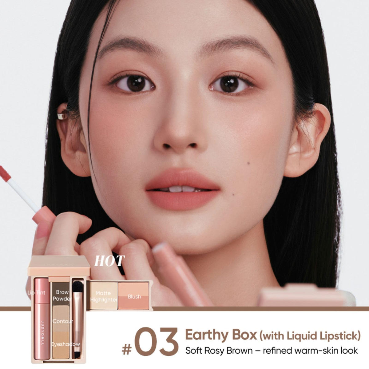 JUDYDOLL palette open layout displaying coordinated warm shades for easy application
