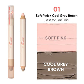 JUDYDOLL dual-ended pen detail showing contour and highlighter tips for precise sculpting
