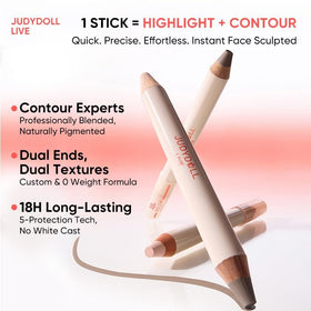 JUDYDOLL shade swatches on arm demonstrating true color payoff and blendability