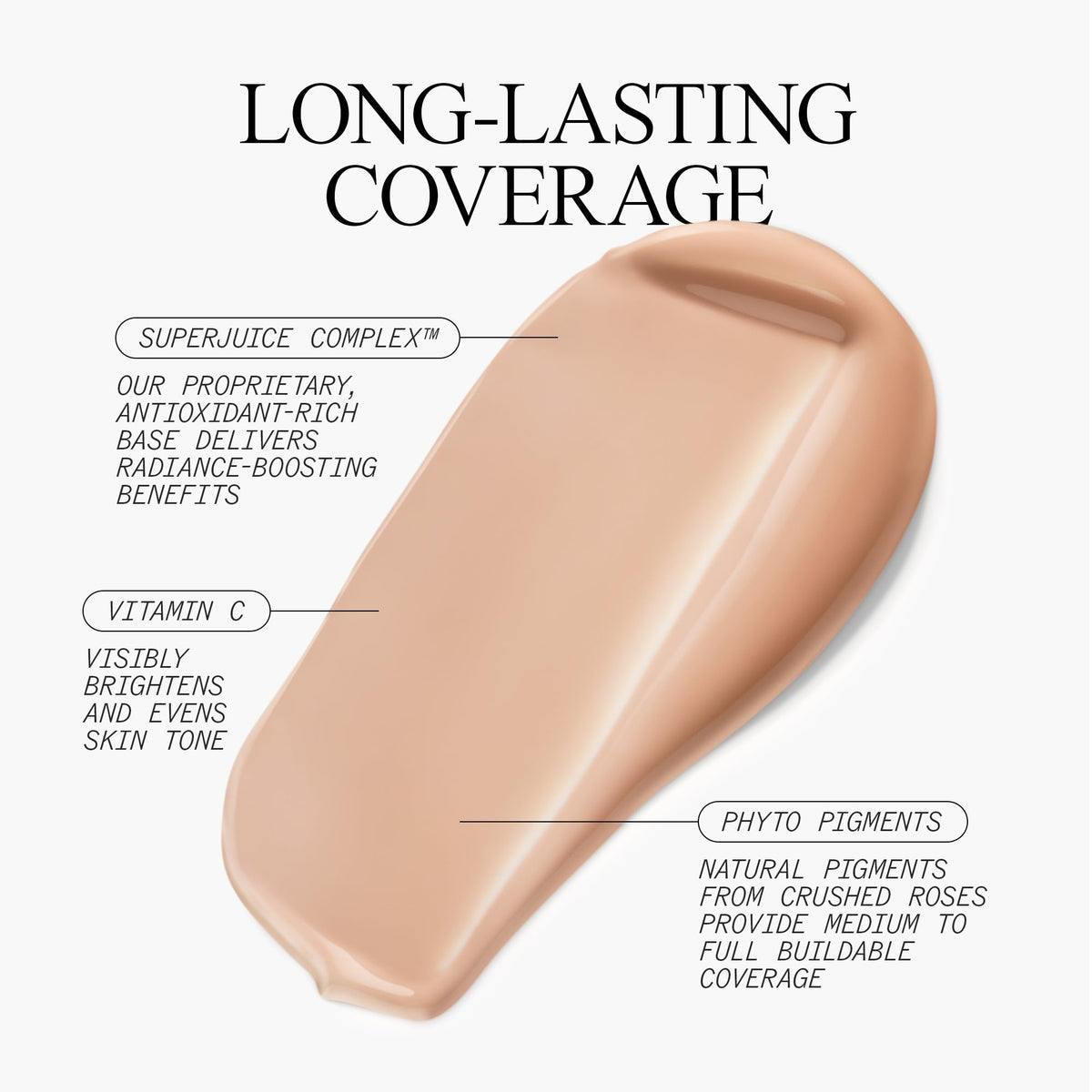 Juice Beauty application on jawline showing seamless blend benefit