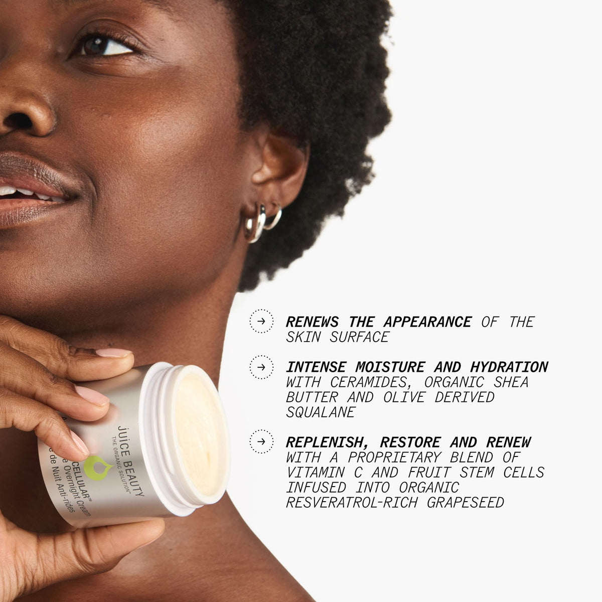 Juice Beauty application on hand demonstrating smooth spread and absorption
