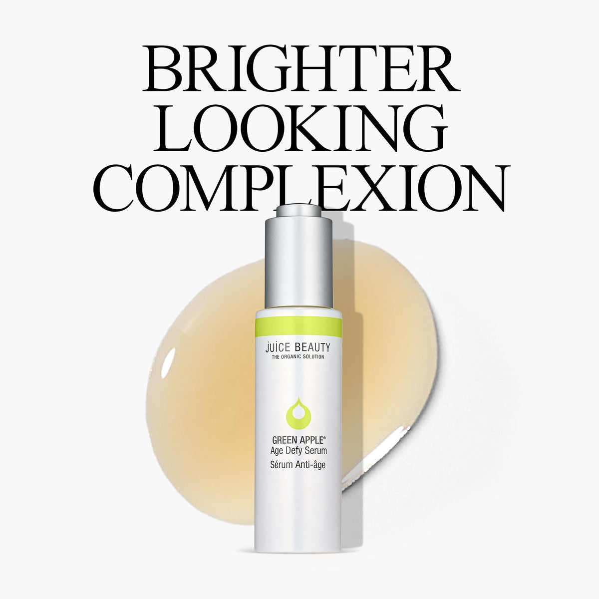 Juice Beauty green apple and botanicals in a bowl, emphasizes natural ingredient benefit