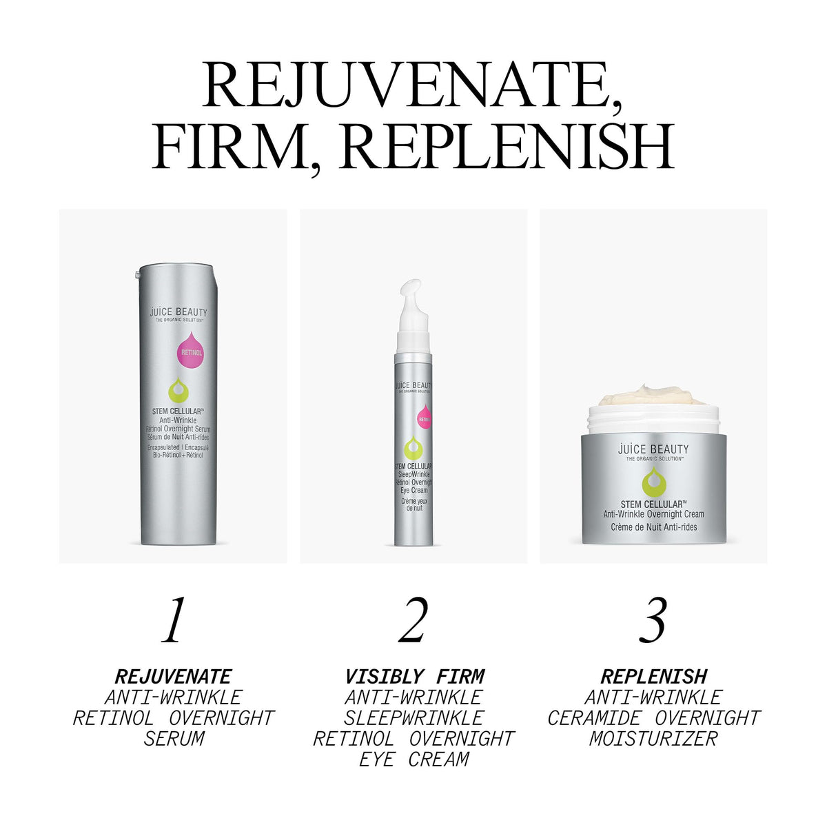 Juice Beauty serum on bathroom vanity signaling clean-beauty routine benefit