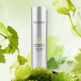 Juice Beauty applied to neck, demonstrates visible smoothing and hydration
