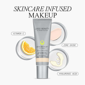 Juice Beauty tube beside a hand showing 50ml scale and travel-friendly size