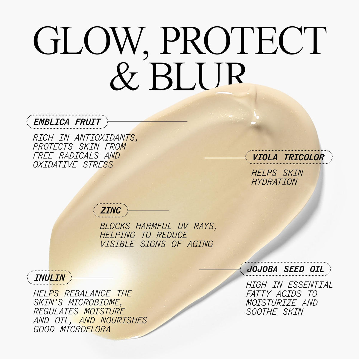 Juice Beauty close-up of dewy cream texture showing lightweight, hydrating finish