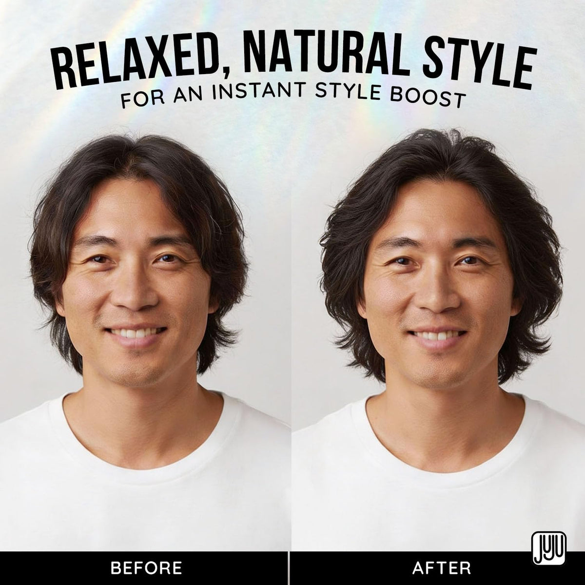 JUJU CHAN before and after waves showing improved volume and definition