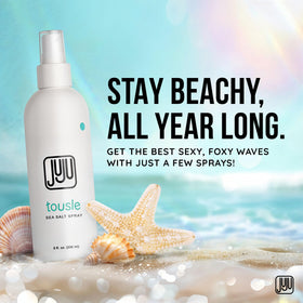 JUJU CHAN spray in use on model creating surfer-style tousled waves