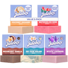 JUKEBOX front packaging showing five scented bars, ready to gift
